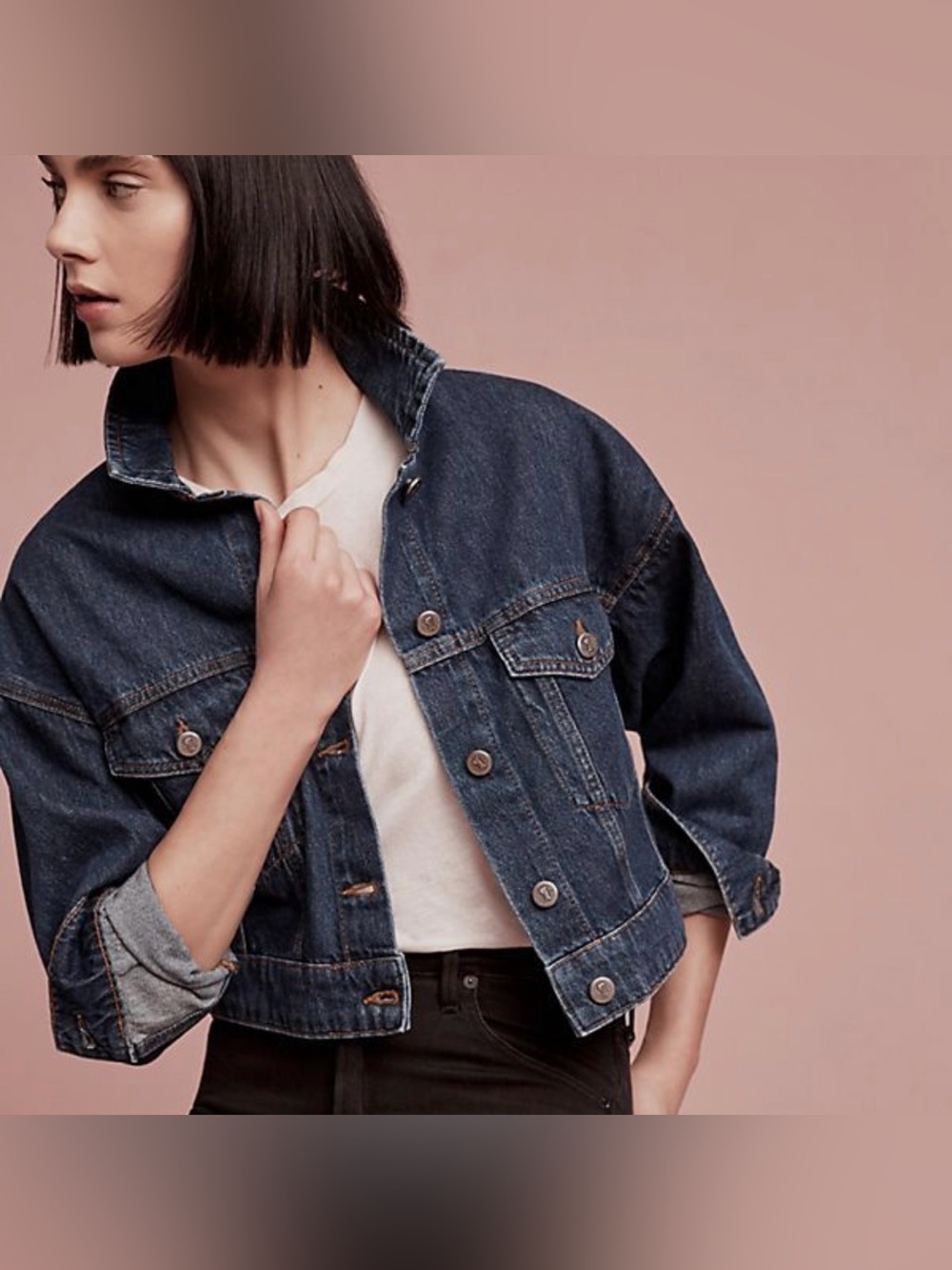 Pilcro Dark Blue Denim  Jacket - Women
